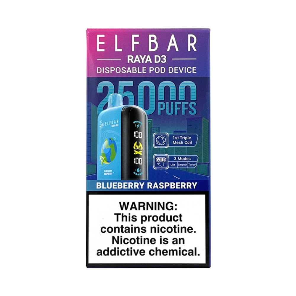 Pod Descartável Elf Bar Raya D3 25K Blueberry Raspberry