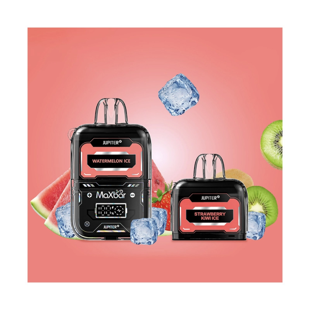 Pod Descartável Maxbar Jupiter 20K Strawberry Kiwi Ice + Refil Watermelon Ice