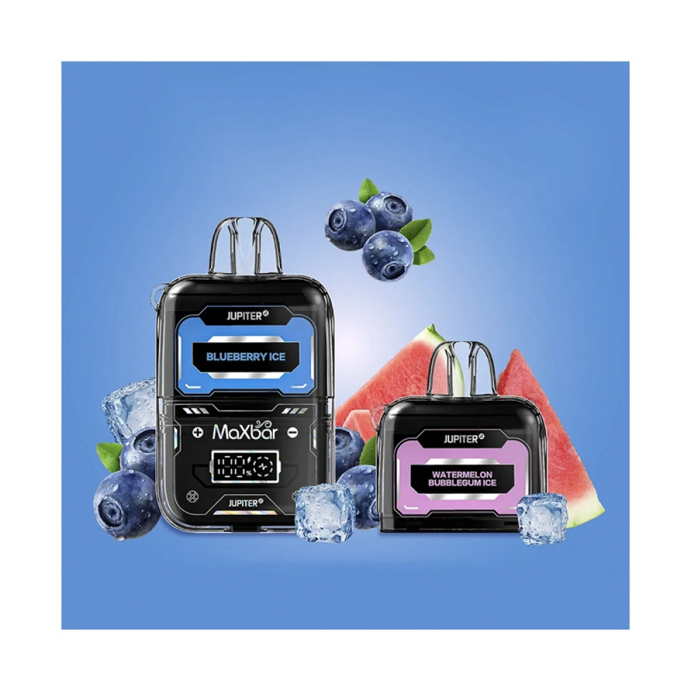 Pod Descartável Maxbar Jupiter 20K Blueberry Ice + Refil Watermelon Bubblegum Ice