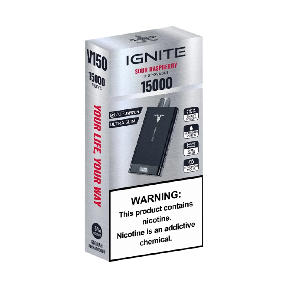 Pod Descartável Ignite V150 15K Puffs Sour Raspberry