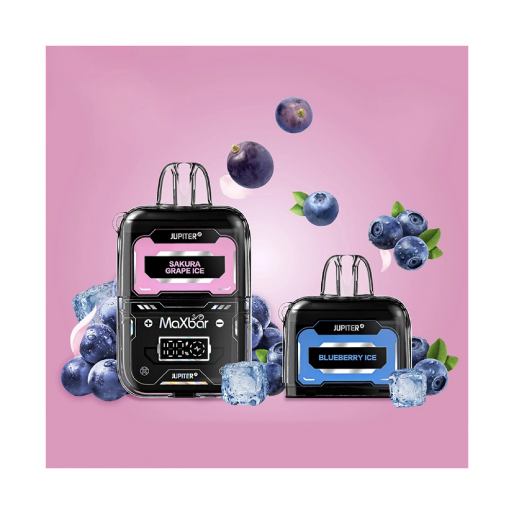 Pod Descartável Maxbar Jupiter 20K Sakura Grape Ice + Refil Blueberry Ice