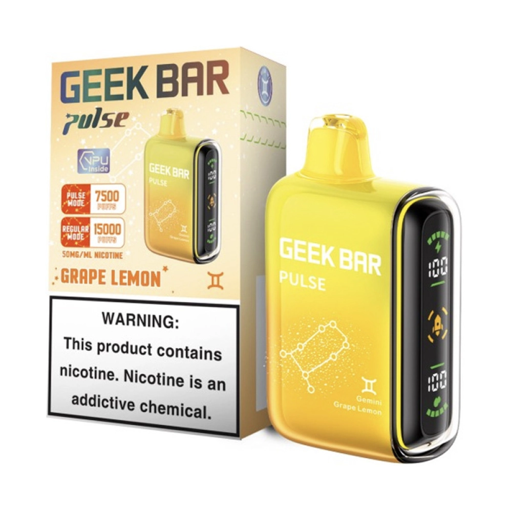 Pod Descartável Geek Bar Pulse 15K Grape Lemon