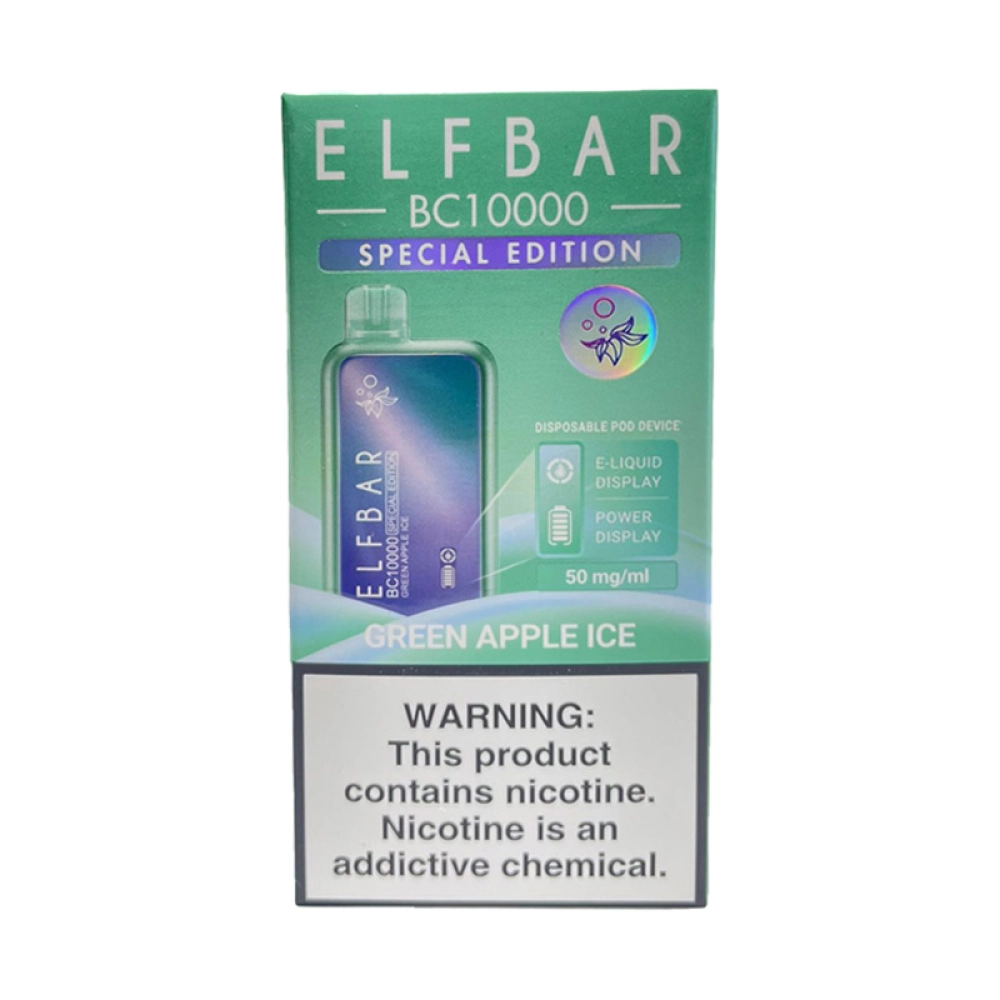 Pod Descartável Elf Bar BC10000 Especial Edition Green Apple Ice