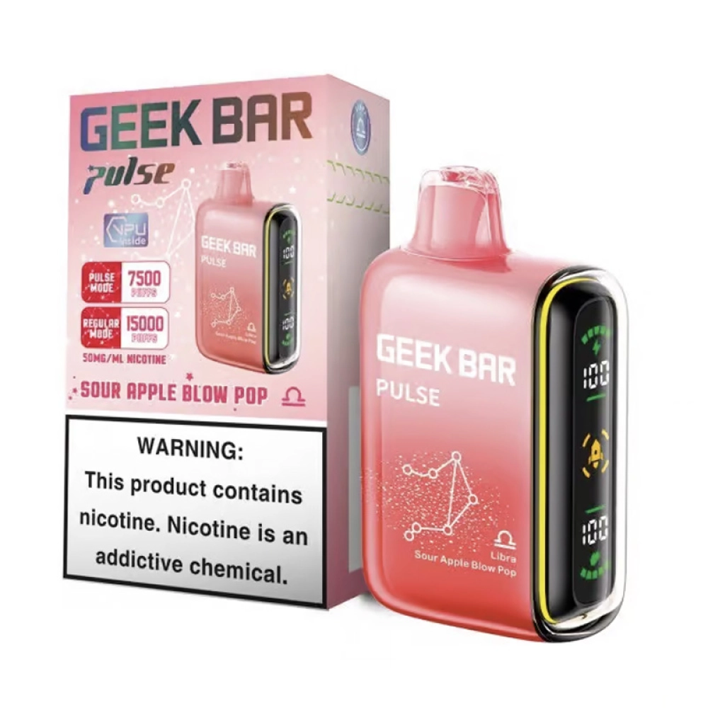 Pod Descartável Geek Bar Pulse 15K Sour Apple Blow Pop