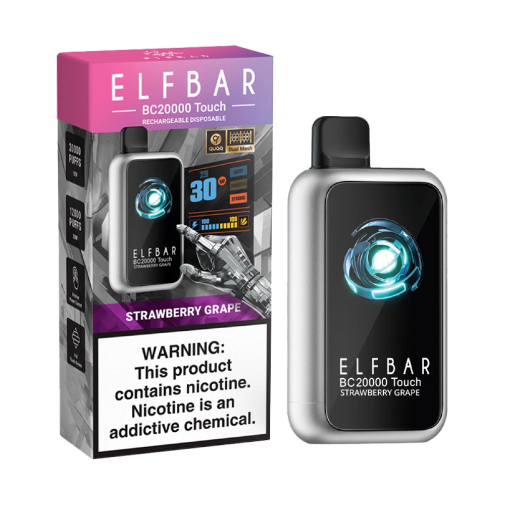 Pod Descartável Elf Bar BC20000 Touch Strawberry Grape